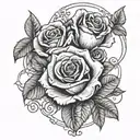 maternity and roses  tattoo design idea