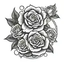 maternity and roses  tattoo design idea