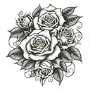 maternity and roses  tattoo design idea