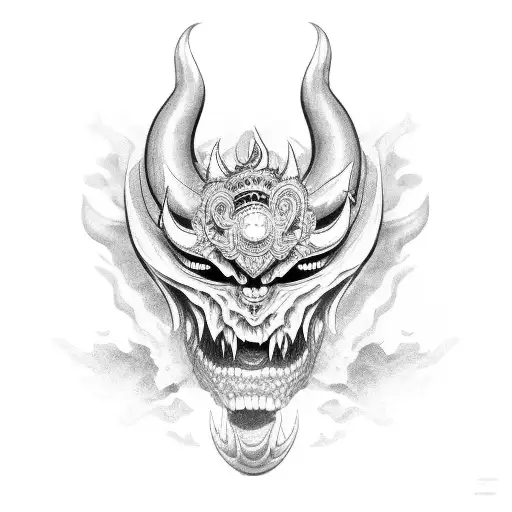 mascara oni tattoo design idea