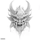 mascara oni tattoo design idea