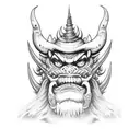 mascara oni tattoo design idea