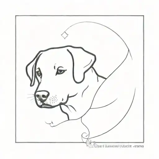 'how lucky are we' with labrador dog tattoo design idea