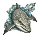 sturgeon swimming in a crystal tattoo design idea