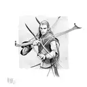 legolas shooting tattoo design idea