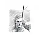 legolas shooting tattoo design idea