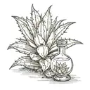 agave plant w tequila tattoo design idea
