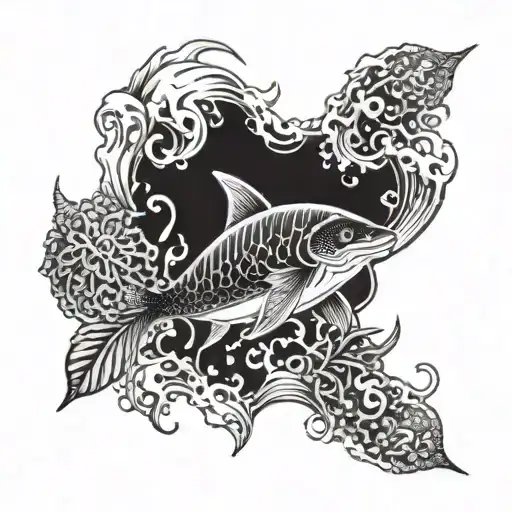 ocean theme tattoo design idea