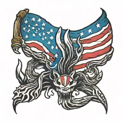 claw marks american flag inside tattoo design idea