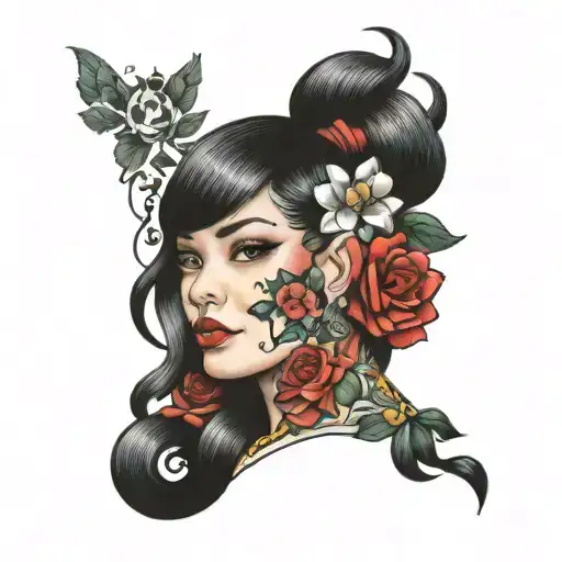 Portrait of Tracy tattoo design idea