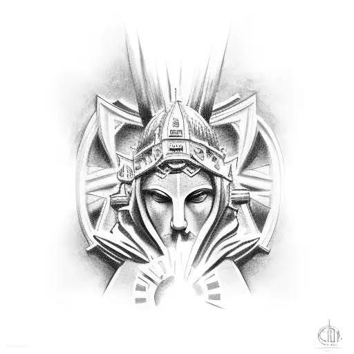 behind cristo rei lisbon tattoo design idea