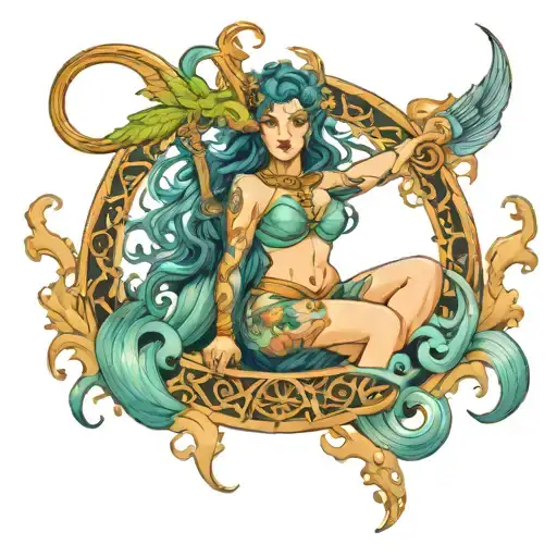 ATLANTIS GODDESS tattoo design idea