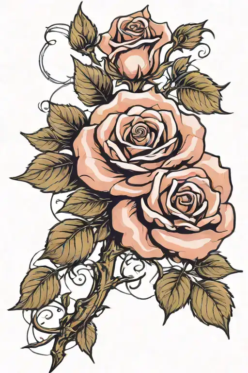 Small 3D rose growing tattoo design idea