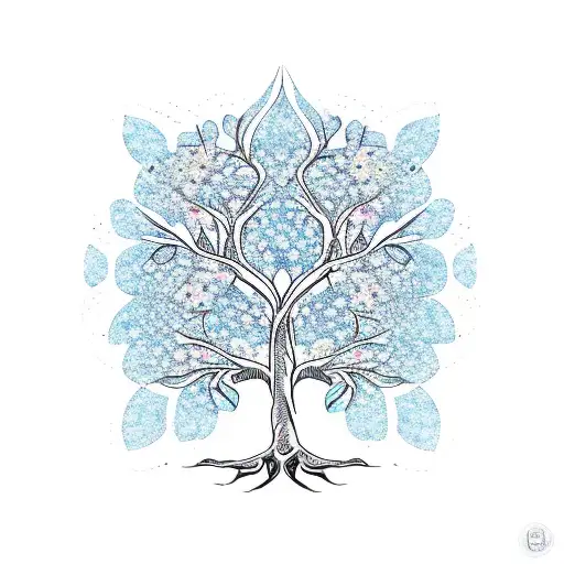 Tree of Life butterfly tattoo design idea