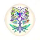 Tree of Life butterfly tattoo design idea