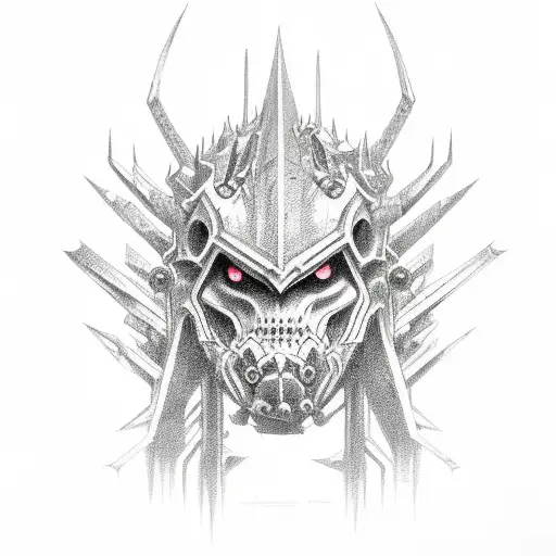 symmetrical aggrogoth design spiky tattoo design idea