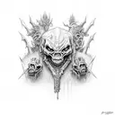 aggrogoth demonic biro drawn design tattoo design idea