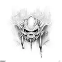 aggrogoth demonic biro drawn design tattoo design idea