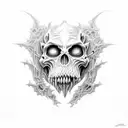 aggrogoth demonic biro drawn design tattoo design idea