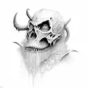 aggrogoth demonic biro drawn design tattoo design idea