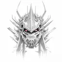 symmetrical aggrogoth design spiky tattoo design idea