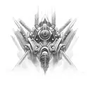 symmetrical aggrogoth design spiky tattoo design idea