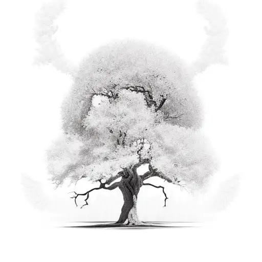 Oak tree tattoo design idea