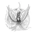 phoenix with fire tattoo design idea