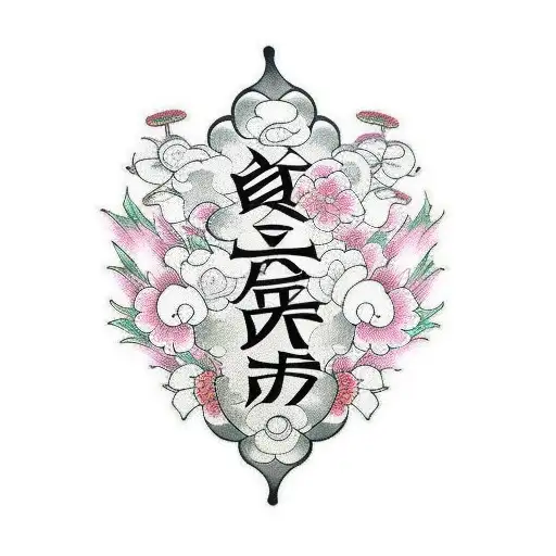 traditional Japanese tattoo with the words in memory of mum and dad tattoo design idea