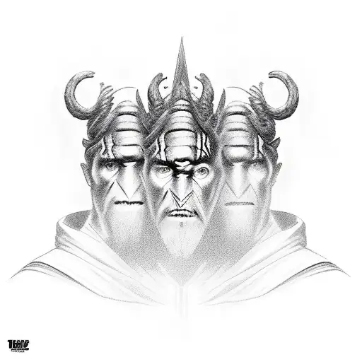 make one character Quigon on the right, Darth Maul in the middle and Obiwan on the left side.It's all in 2D tattoo design idea