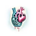 human heart bleeding tattoo design idea