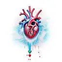 human heart bleeding tattoo design idea