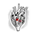 human heart bleeding tattoo design idea