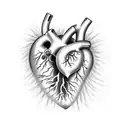 human heart bleeding tattoo design idea