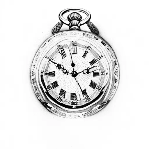 pocket watch Ancient Rome roman tattoo design idea