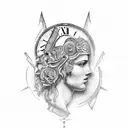 Roman Empire birth clock tattoo design idea