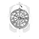 Roman Empire birth clock tattoo design idea