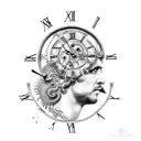 Roman Empire birth clock tattoo design idea