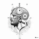 Roman Empire birth clock tattoo design idea