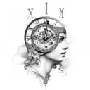 Roman Empire birth clock tattoo design idea