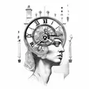 Roman Empire birth clock tattoo design idea