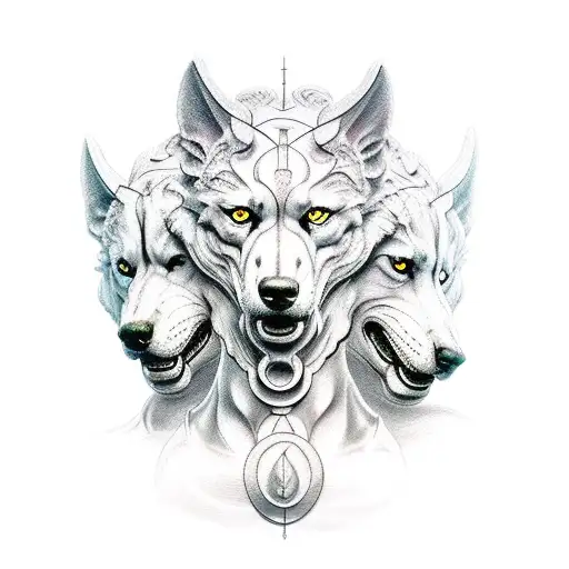 create a tattoo of cerberus in statue form tattoo design idea