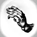 the same pose of the Hands of Michelangelo's Creation of Adam. the left hand is an anatomical hand tattoo design idea