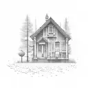 Developer coding a house with binary code tattoo design idea