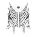 skeleton wings tattoo design idea