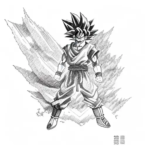 goku walk  tattoo design idea