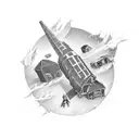 Tornado destroying a farm tattoo design idea