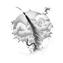 Tornado destroying a farm tattoo design idea