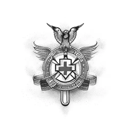 Medic's emblem with a stethoscope intertwined with a kickboxing glove tattoo design idea