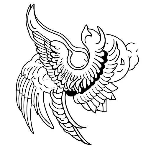 2 wings with staff of aesculapius in between and kickboxing gloves tattoo design idea